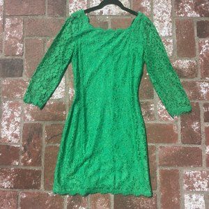 DVF Zarita Green Lace Dress Sz 8
